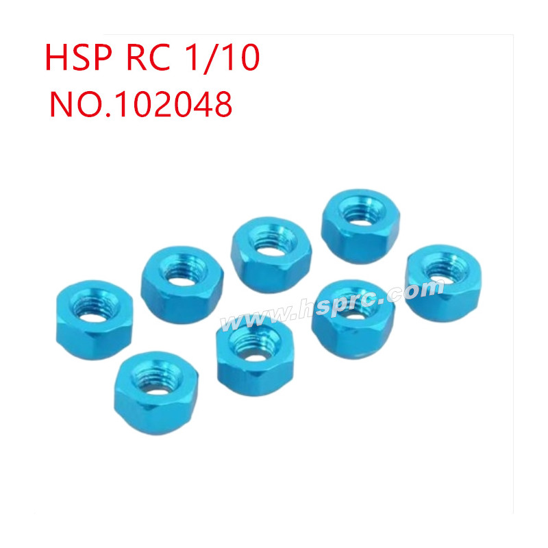 HSP 1/10 RC Car Upgrade Parts M3 nut 102048 blue HSP 1/10 RC Car Upgrade Parts M3 nut 102048 blue