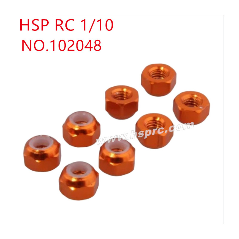 HSP 1/10 RC Car Upgrade Parts M3 nut 102048 orange HSP 1/10 RC Car Upgrade Parts M3 nut 102048 orange