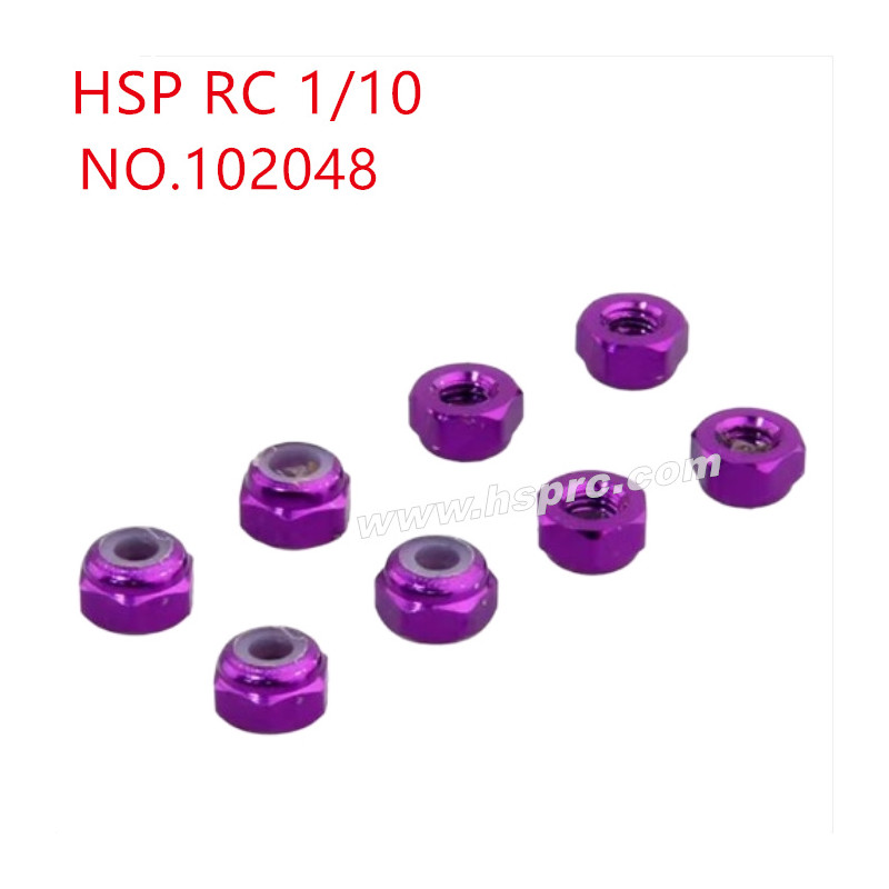 HSP 1/10 RC Car Upgrade Parts M3 nut 102048 purple HSP 1/10 RC Car Upgrade Parts M3 nut 102048 purple