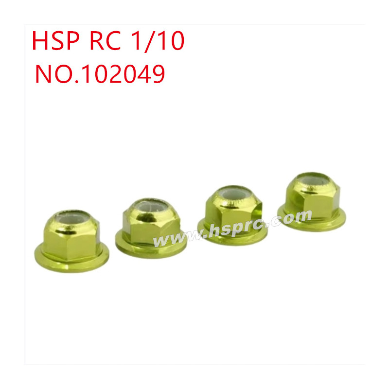 HSP 1/10 RC Car Upgrade Parts M4 nut 102049 yellow HSP 1/10 RC Car Upgrade Parts M4 nut 102049 yellow