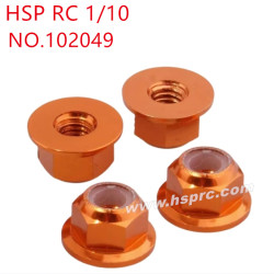 HSP 1/10 RC Car Upgrade Parts M4 nut 102049 orange