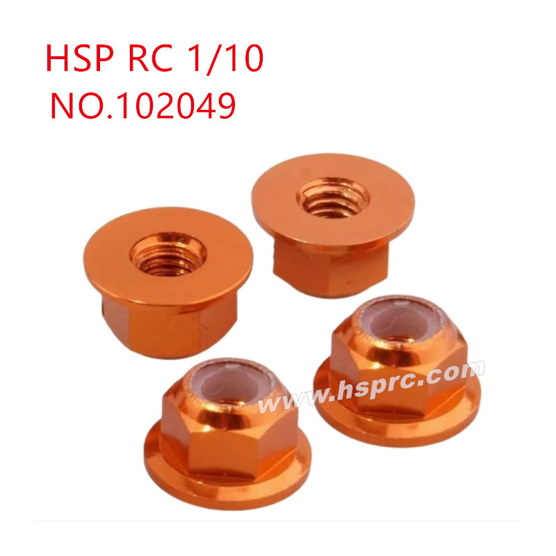 HSP 1/10 RC Car Upgrade Parts M4 nut 102049 orange HSP 1/10 RC Car Upgrade Parts M4 nut 102049 orange