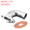 HSP 1/10 94101 94102 94105 Parts Exhaust pipe 02031 silver