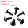 HSP 1/10 94122 94102 94101 Parts Pan head self-tapping screws M3x8mm 02081