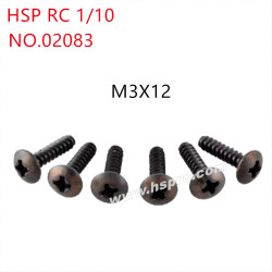 HSP 1/10 RC Car Parts Pan head self-tapping screws M3x12mm 02083
