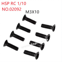 HSP 1/10 RC Car Parts Cross flat head mechanical screws M3x10mm 02092