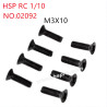 HSP 1/10 RC Car Parts Cross flat head mechanical screws M3x10mm 02092