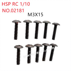 HSP 1/10 RC Car Parts Pan head self-tapping screws M3x15mm 02181
