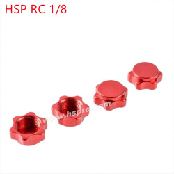 HSP 1/8 RC Car Upgrade Parts Aluminum alloy binder nut red