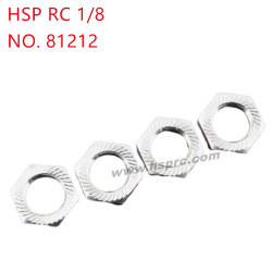 HSP 1/8 RC Car Upgrade Parts Metal binder nut 17mm 81212 silver