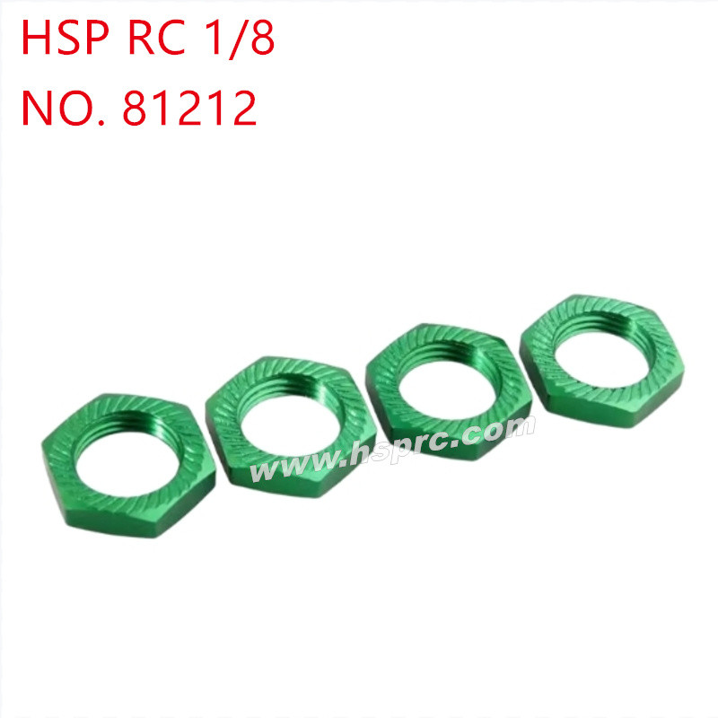 HSP 1/8 RC Car Upgrade Parts Metal binder nut 17mm 81212 green HSP 1/8 RC Car Upgrade Parts Metal binder nut 17mm 81212 green