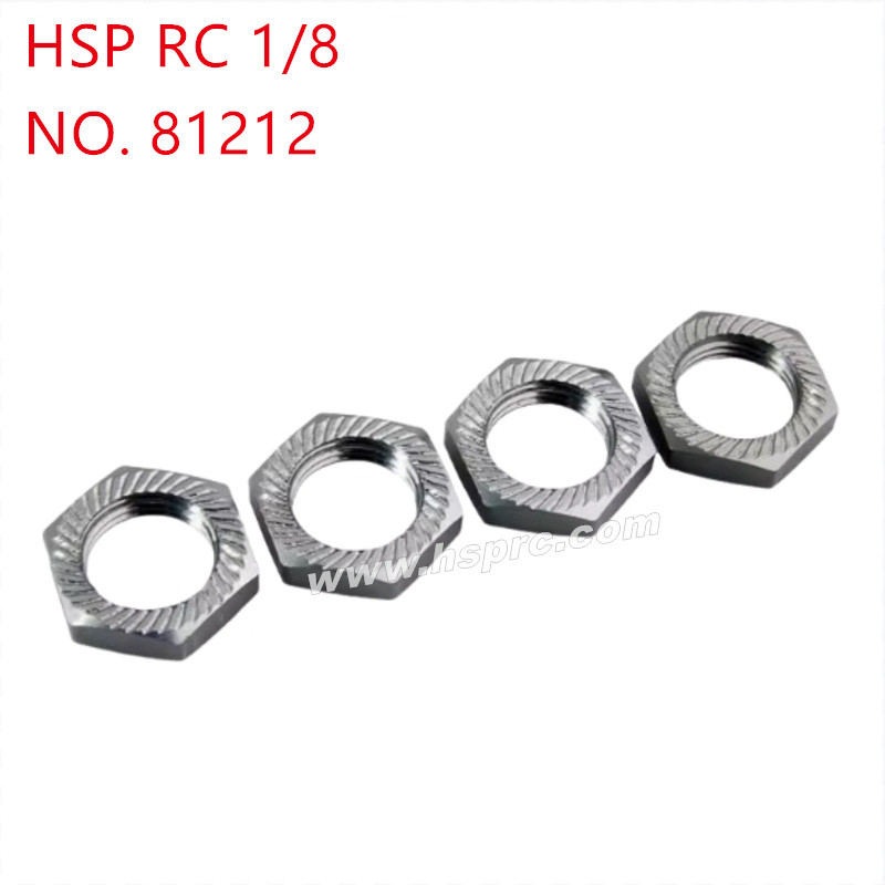 HSP 1/8 RC Car Upgrade Parts Metal binder nut 17mm 81212 grey HSP 1/8 RC Car Upgrade Parts Metal binder nut 17mm 81212 grey