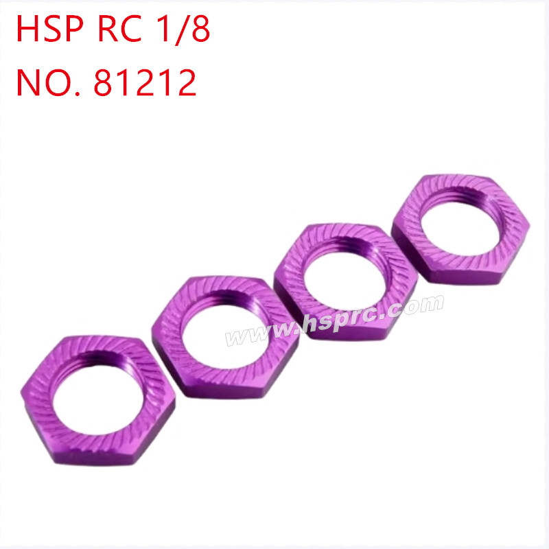 HSP 1/8 RC Car Upgrade Parts Metal binder nut 17mm 81212 purple HSP 1/8 RC Car Upgrade Parts Metal binder nut 17mm 81212 purple