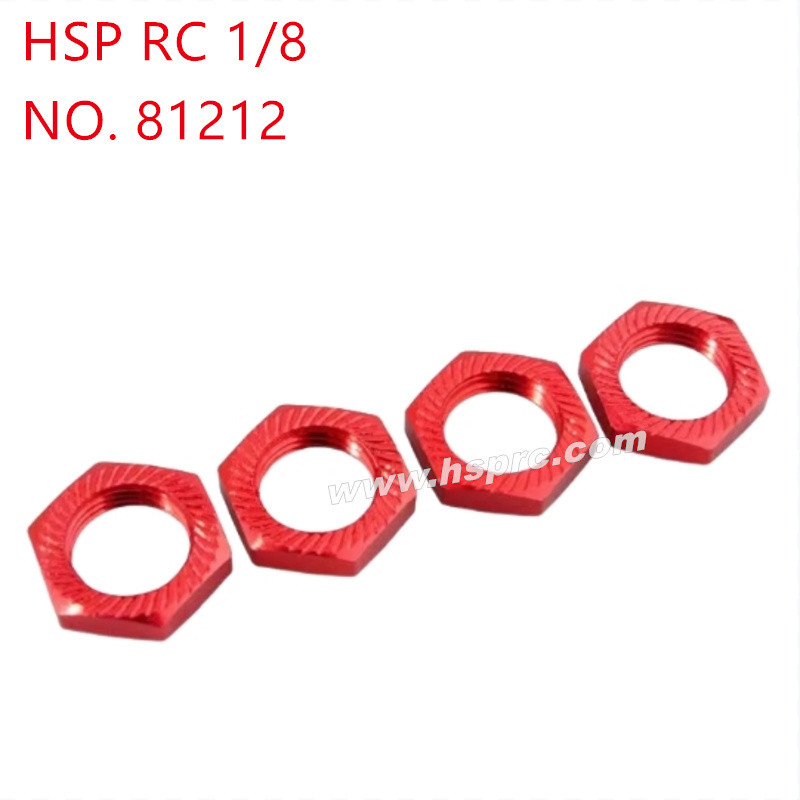 HSP 1/8 RC Car Upgrade Parts Metal binder nut 17mm 81212 red HSP 1/8 RC Car Upgrade Parts Metal binder nut 17mm 81212 red