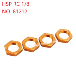 HSP 1/8 RC Car Upgrade Parts Metal binder nut 17mm 81212 yellow