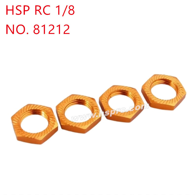 HSP 1/8 RC Car Upgrade Parts Metal binder nut 17mm 81212 yellow HSP 1/8 RC Car Upgrade Parts Metal binder nut 17mm 81212 yellow