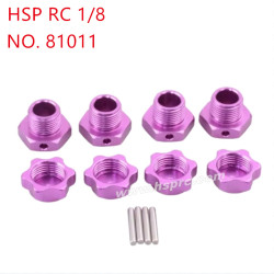 HSP 1/8 RC Car Upgrade Parts Aluminum alloy 17mm tire dust binding  81011 purple