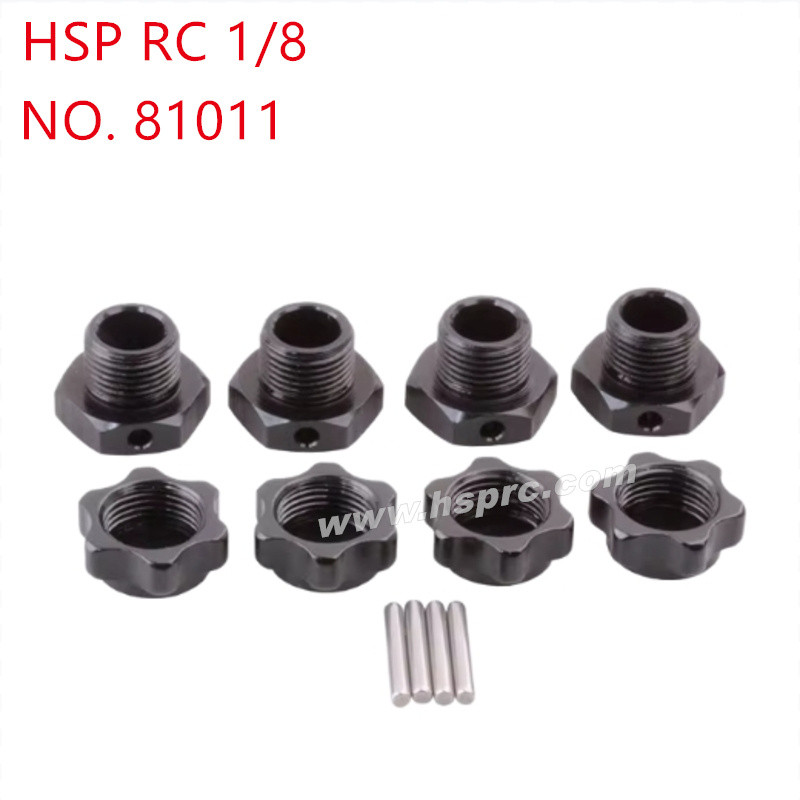 HSP 1/8 RC Car Upgrade Parts Aluminum alloy 17mm tire dust binding  81011 black