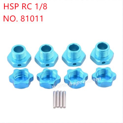 HSP 1/8 RC Car Upgrade Parts Aluminum alloy 17mm tire dust binding  81011 blue