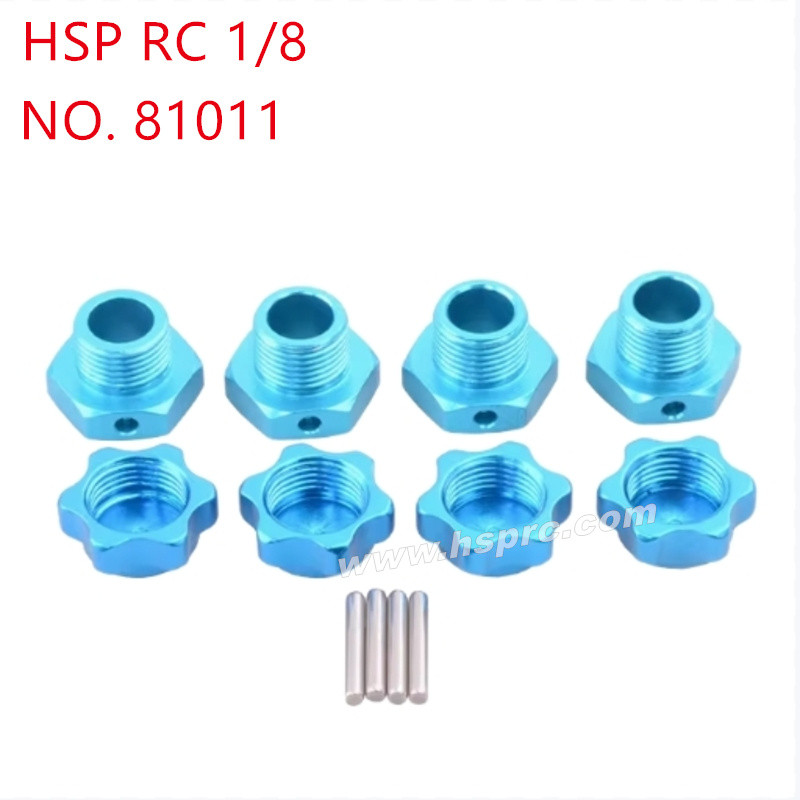 HSP 1/8 RC Car Upgrade Parts Aluminum alloy 17mm tire dust binding  81011 blue