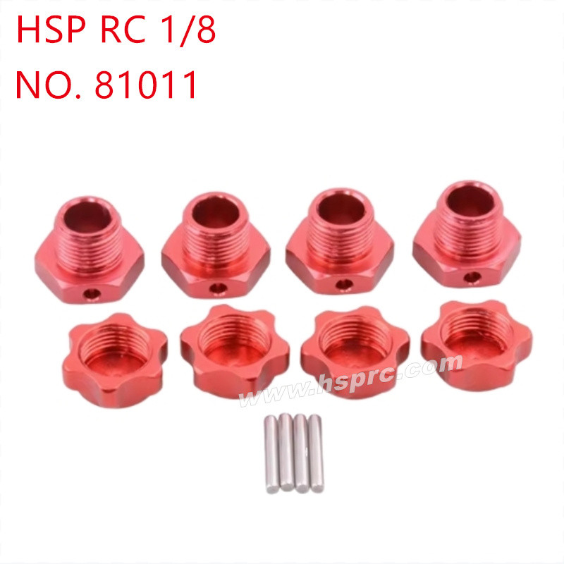 HSP 1/8 RC Car Upgrade Parts Aluminum alloy 17mm tire dust binding  81011 red