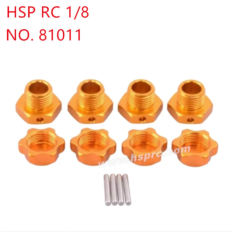HSP 1/8 RC Car Upgrade Parts Aluminum alloy 17mm tire dust binding  81011 orange
