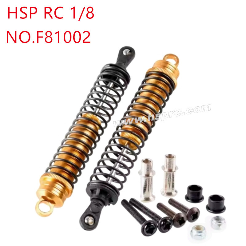 HSP 1/8 94081 94083 Upgrade Parts Metal rear shock absorber F81002 yellow HSP 1/8 94081 94083 Upgrade Parts Metal rear shock absorber F81002 yellow
