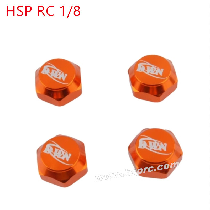 HSP 1/8 RC Car Upgrade Parts Hex nut dust cover orange
