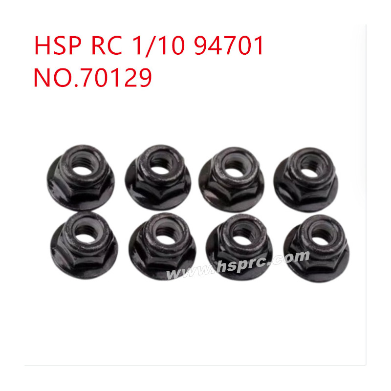 HSP 94701 1/10 Parts M4 flange loose and non-slip nut 70129 black HSP 94701 1/10 Parts M4 flange loose and non-slip nut 70129 black