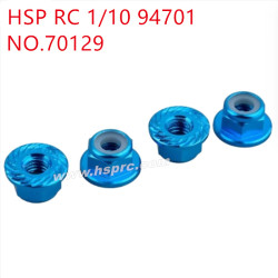 HSP 94701 1/10 Upgraded Parts M4 flange loose and non-slip nut 70129 blue