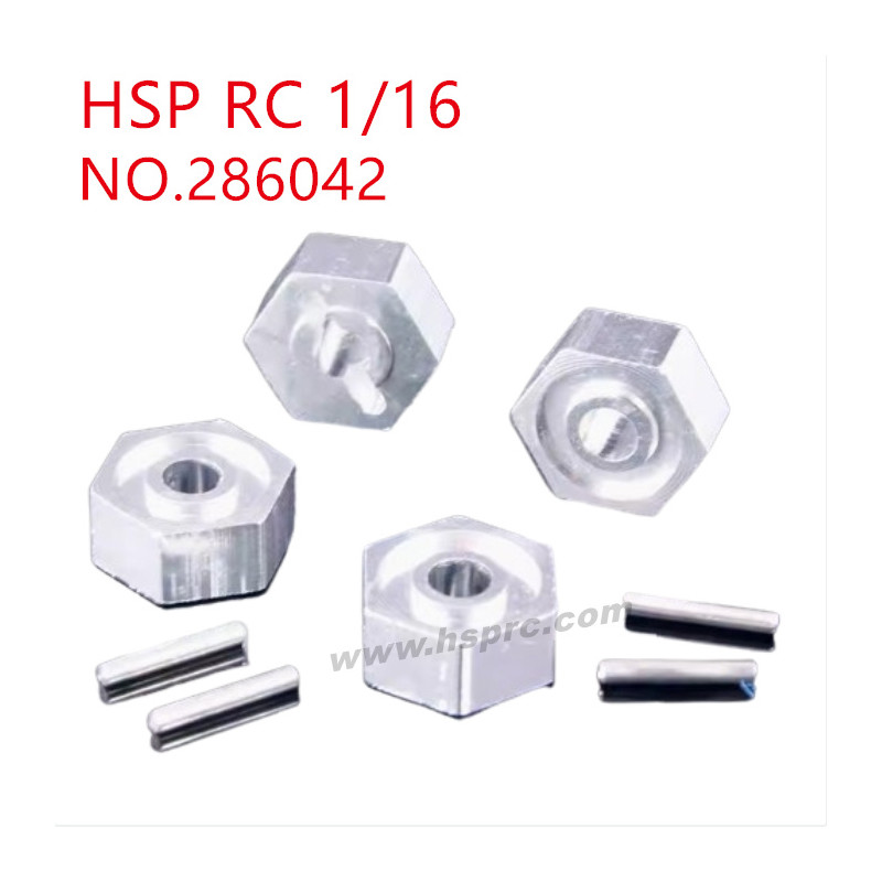 HSP Racing 1/16 Upgrade Parts 12mm connector 286042 silver