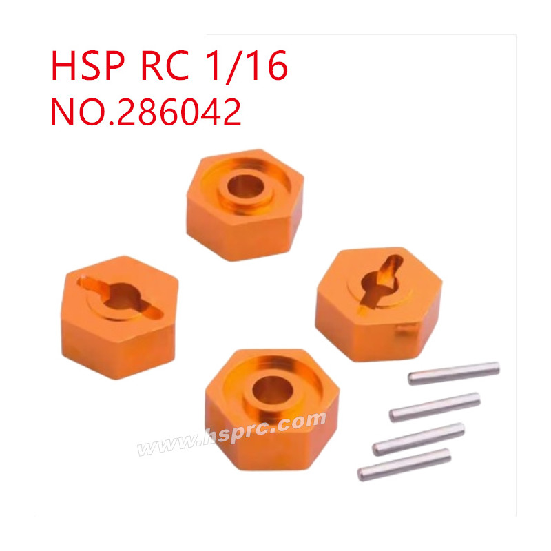 HSP Racing 1/16 Upgrade Parts 12mm connector 286042 orange