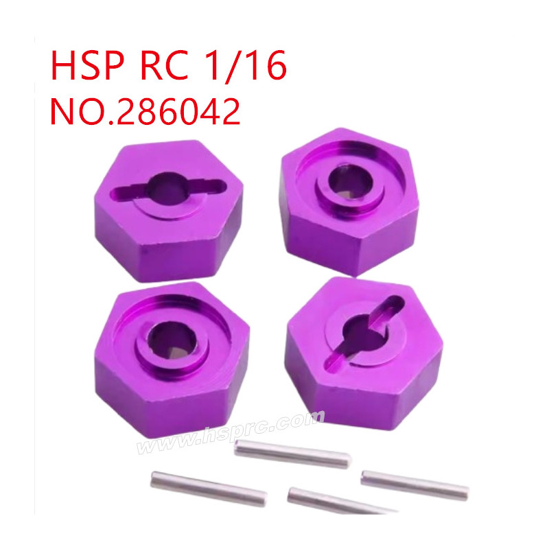HSP Racing 1/16 Upgrade Parts 12mm connector 286042 purple