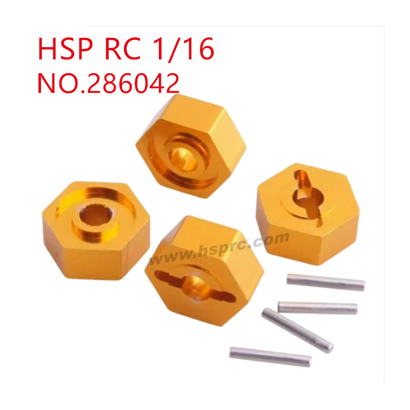 HSP Racing 1/16 Upgrade Parts 12mm connector 286042 yellow